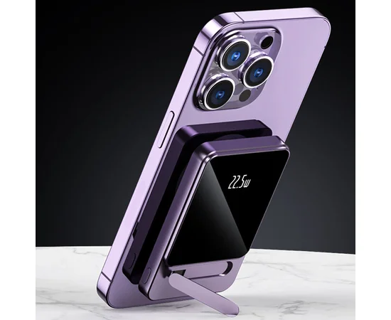 Портативное ЗУ Power Bank JJT-A77 PD20W+QC 22.5W с БЗУ 10000 mAh Purple