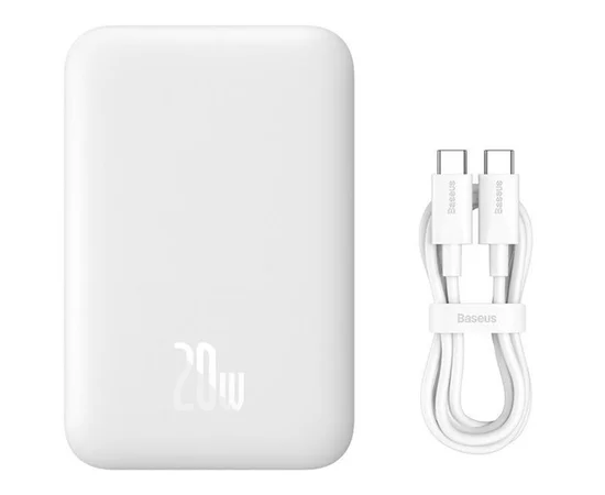 Портативное ЗУ Power Bank Baseus Magnetic Mini Air 20W c БЗУ 6000 mAh (P10059002223-0) Stellar White