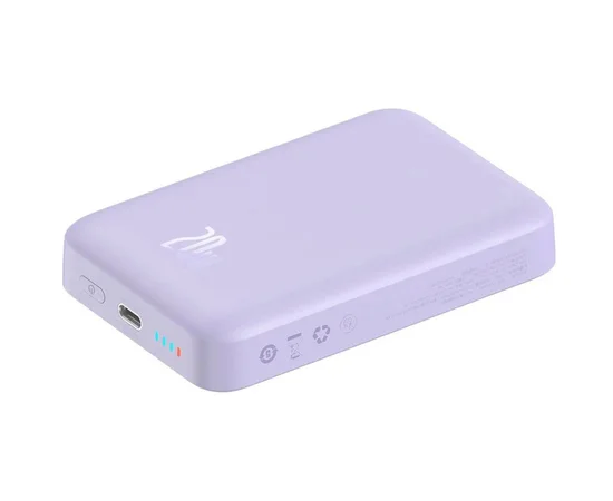 Портативное ЗУ Power Bank Baseus Magnetic Mini Air 20W c БЗУ 10000 mAh P10059001313 Nebula Purple