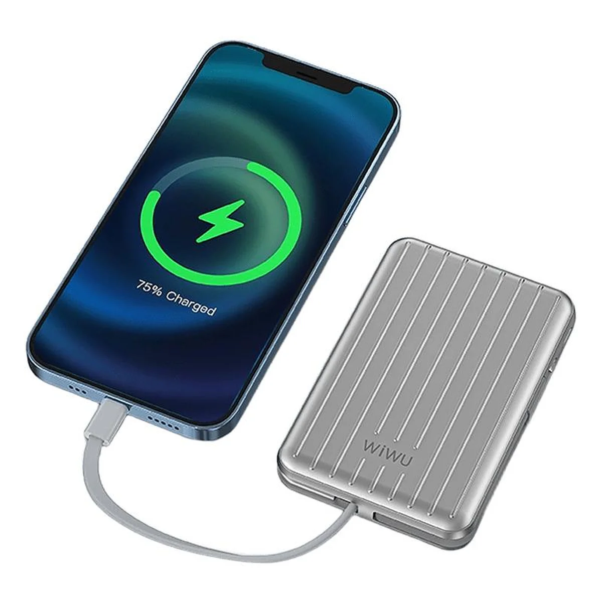 Портативное ЗУ Power Bank WIWU PP03 Trunk Series 22.5W с БЗУ 10000 mAh Silver