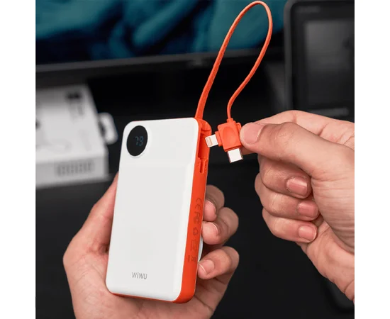 Портативное зарядное устройство Power Bank WIWU Wi-P007 c БЗУ 10000 mAh White