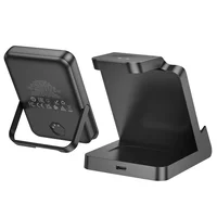 Портативное ЗУ Power Bank + зарядная станция Hoco J149 Victory 3in1 magnetic с БЗУ 5000 mAh Black