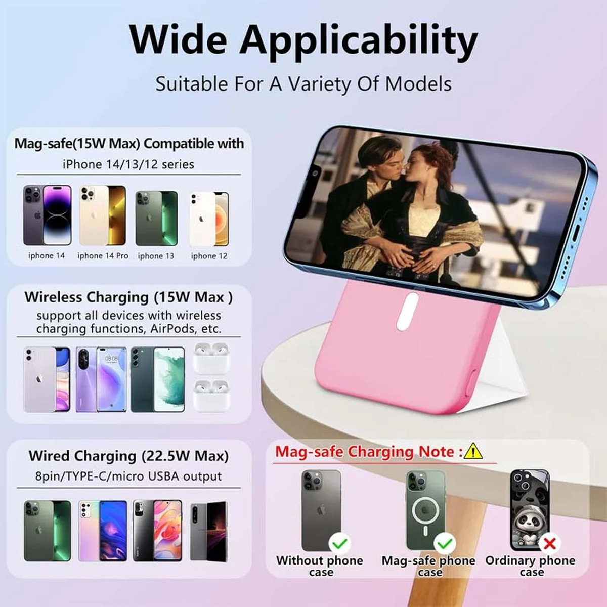 Портативний зарядний пристрій Power Bank JJT-A27-1 Gradient PD20W+QC 22.5W з БЗУ 10000 mAh Blue / Pink