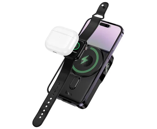 Портативное ЗУ Power Bank Hoco Q48 Core PD20W с БЗУ+iWatch 10000 mAh Black