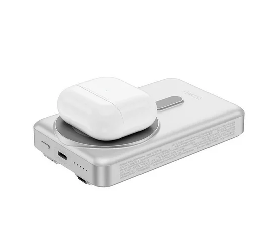 Портативное ЗУ Power Bank WIWU Wi-P056 22.5W+PD20W с БЗУ+iWatch with cable 10000 mAh Silver