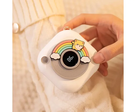 Портативное ЗУ Power Bank GXZ-N11 2in1 with cable с обогревателем для рук 5000 mAh Pink