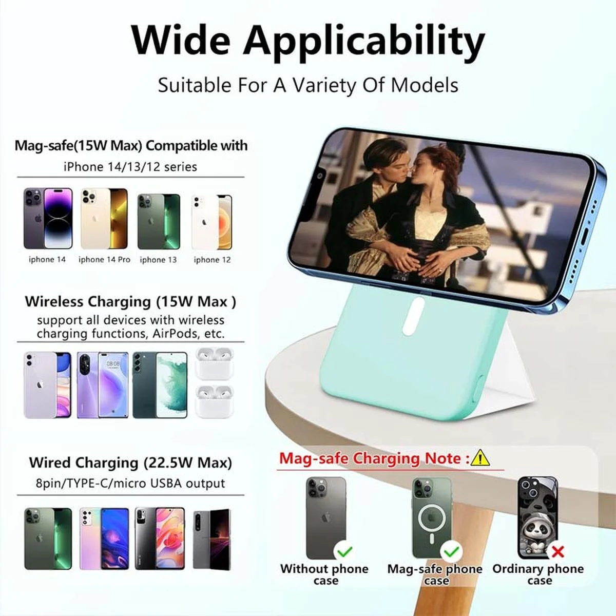 Портативное зарядное устройство Power Bank JJT-A27-1 Gradient PD20W+QC 22.5W с БЗУ 10000 mAh White / Green