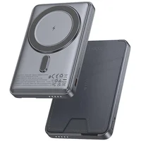 Портативное ЗУ Power Bank Hoco Q46 Title PD20W с БЗУ+card holder 5000 mAh Silver gray