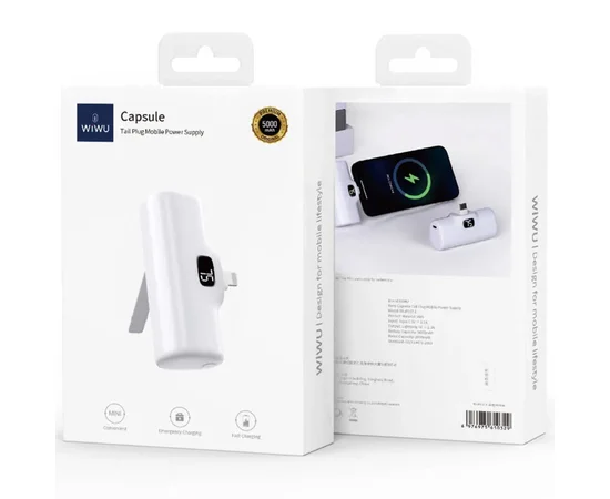 Портативное ЗУ Power Bank WIWU Wi-P017-L Lightning 5000 mAh White