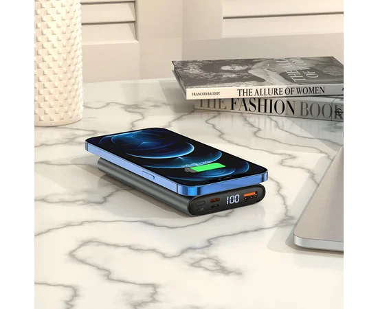 Портативное зарядное устройство Power Bank Hoco Q6 "Aegis" с БЗУ 10000 mAh Серый
