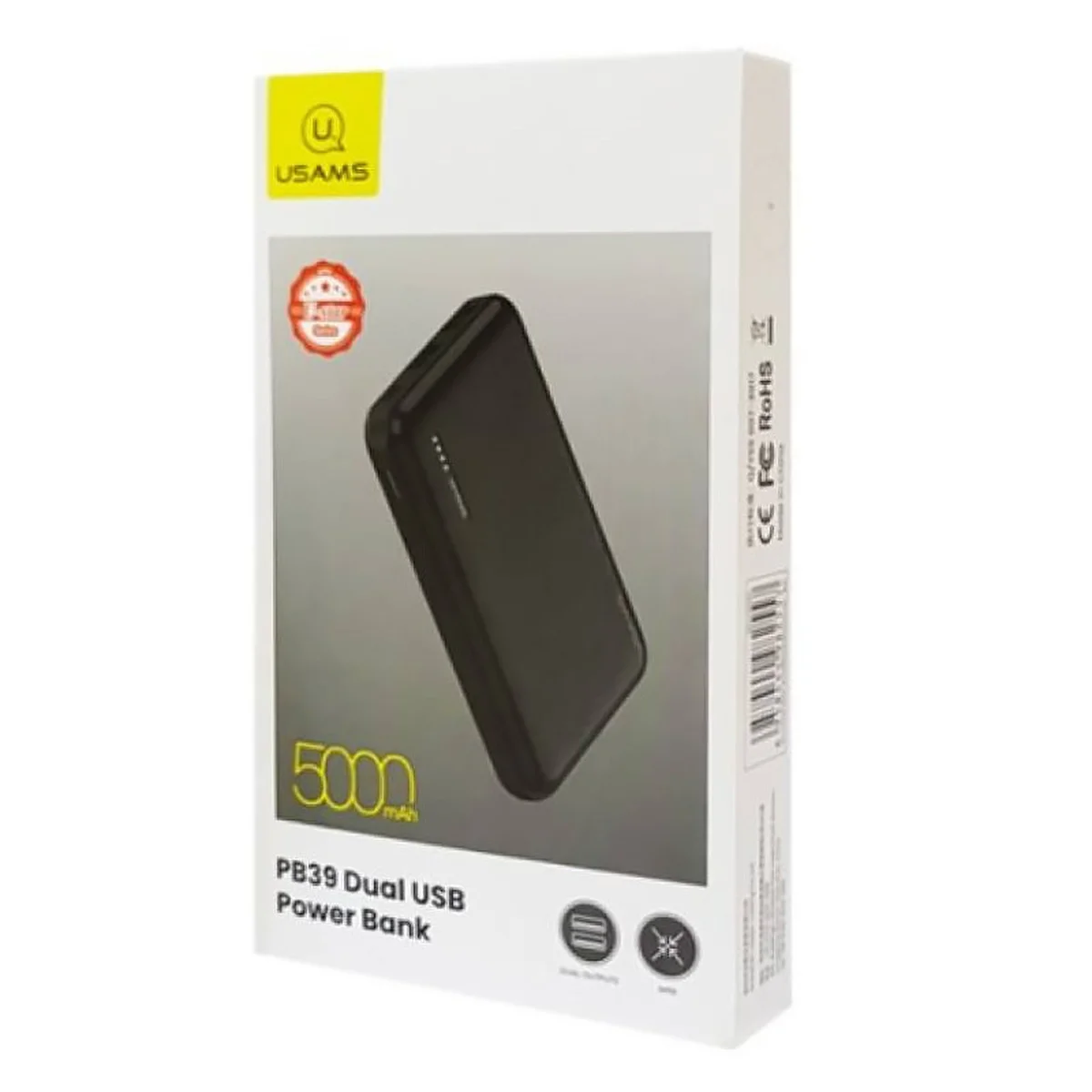 Портативное зарядное устройство Usams US-CD104 PB39 2USB 5000 mAh Черный