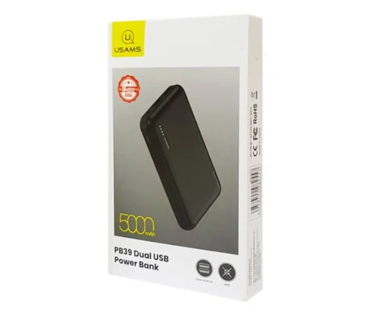 Портативное зарядное устройство Usams US-CD104 PB39 2USB 5000 mAh Черный