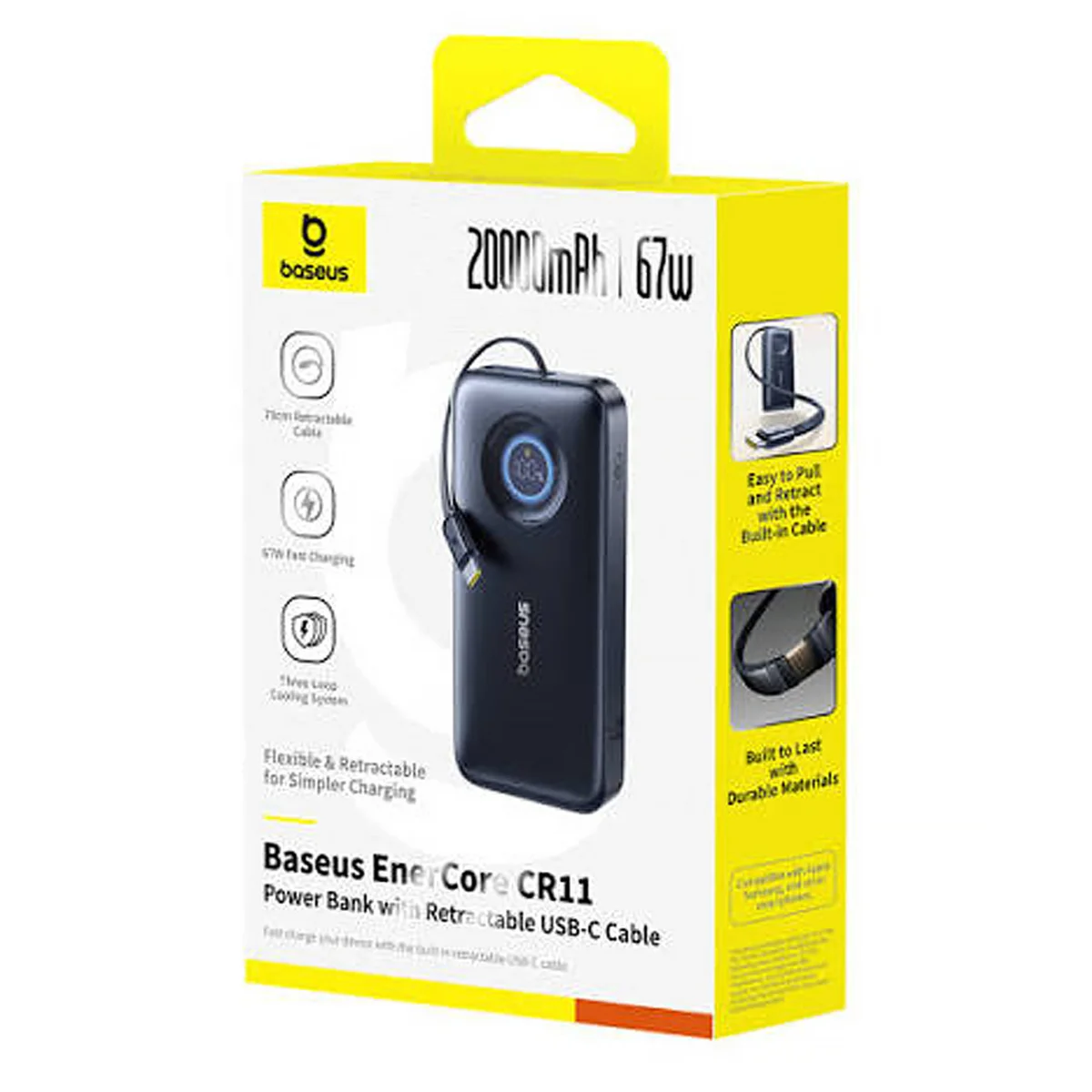 Портативное ЗУ Power Bank Baseus EnerCore CR11 PD67W with cable 20000 mAh (PPNMS) Cosmic Black