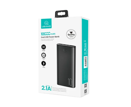 Портативное зарядное устройство Power bank Usams US-CD137 PB52 Dual USB 10000mAh Черный