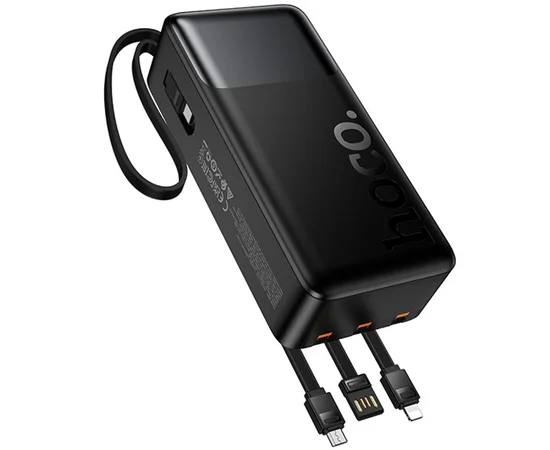 Портативное ЗУ Power Bank Hoco J156B Founder 22.5W+PD20W with four cables 30000 mAh Black
