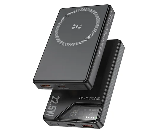 Портативное зарядное устройство Power Bank BOROFONE BJ49 Astute 22.5W+PD20W С БЗУ 10000 mAh Black