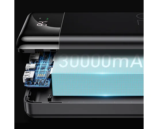 Портативное зарядное устройство Power bank Usams US-CD103 PB38 QC3.0+PD 30000 mAh Черный