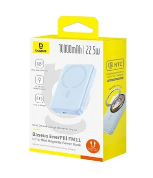 Портативное ЗУ Power Bank Baseus EnerFill FM11 Ultra-Mini 22.5W с БЗУ 10000mAh (PPFM11-1022) Galaxy Blue
