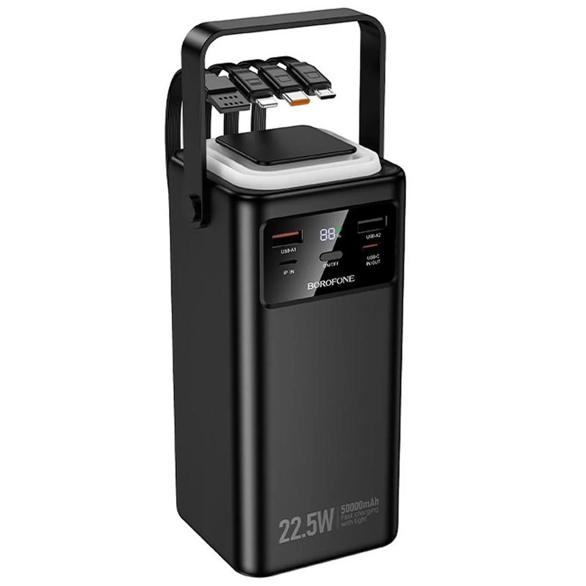 Портативне ЗУ Power Bank Borofone BJ65A High 22.5W+PD20W with cable 50000 mAh Black