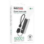 Портативное ЗУ Power Bank Borofone BJ87 Star flashlight with cable 5000 mAh Black / Gray