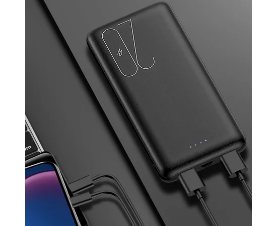 Портативное зарядное устройство Usams US-CD80 PB19 Dual USB Power Bank 20000mAh Черный