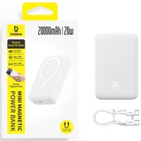 Портативное ЗУ Power Bank Baseus EnerFill FM41 Mini Magnetic PD20W с БЗУ 20000mAh (E0027U) Moon White