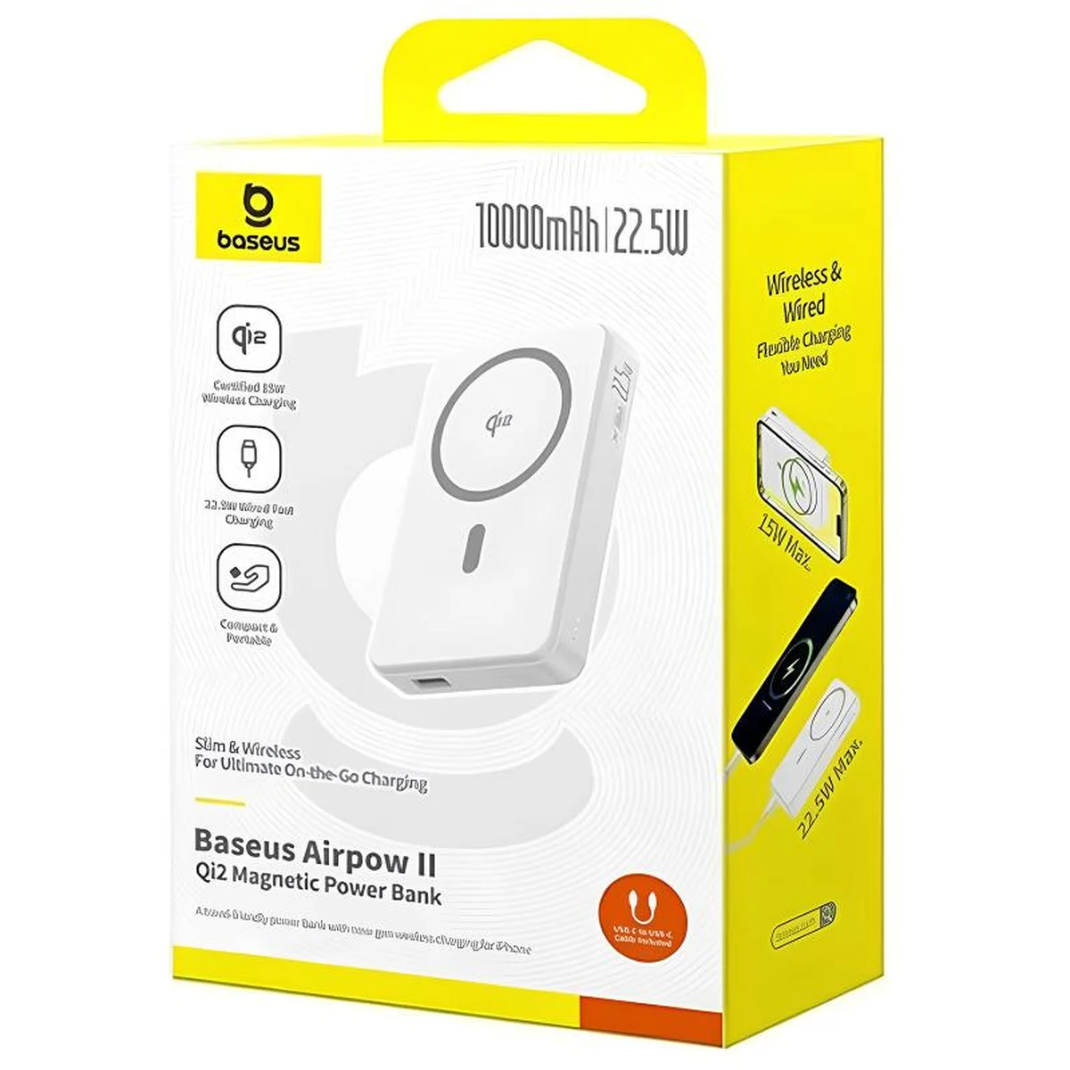 Портативне ЗУ Power Bank Baseus EnerFill FM11 Ultra-Mini 22.5W з БЗУ 10000mAh (P1008210E123) White