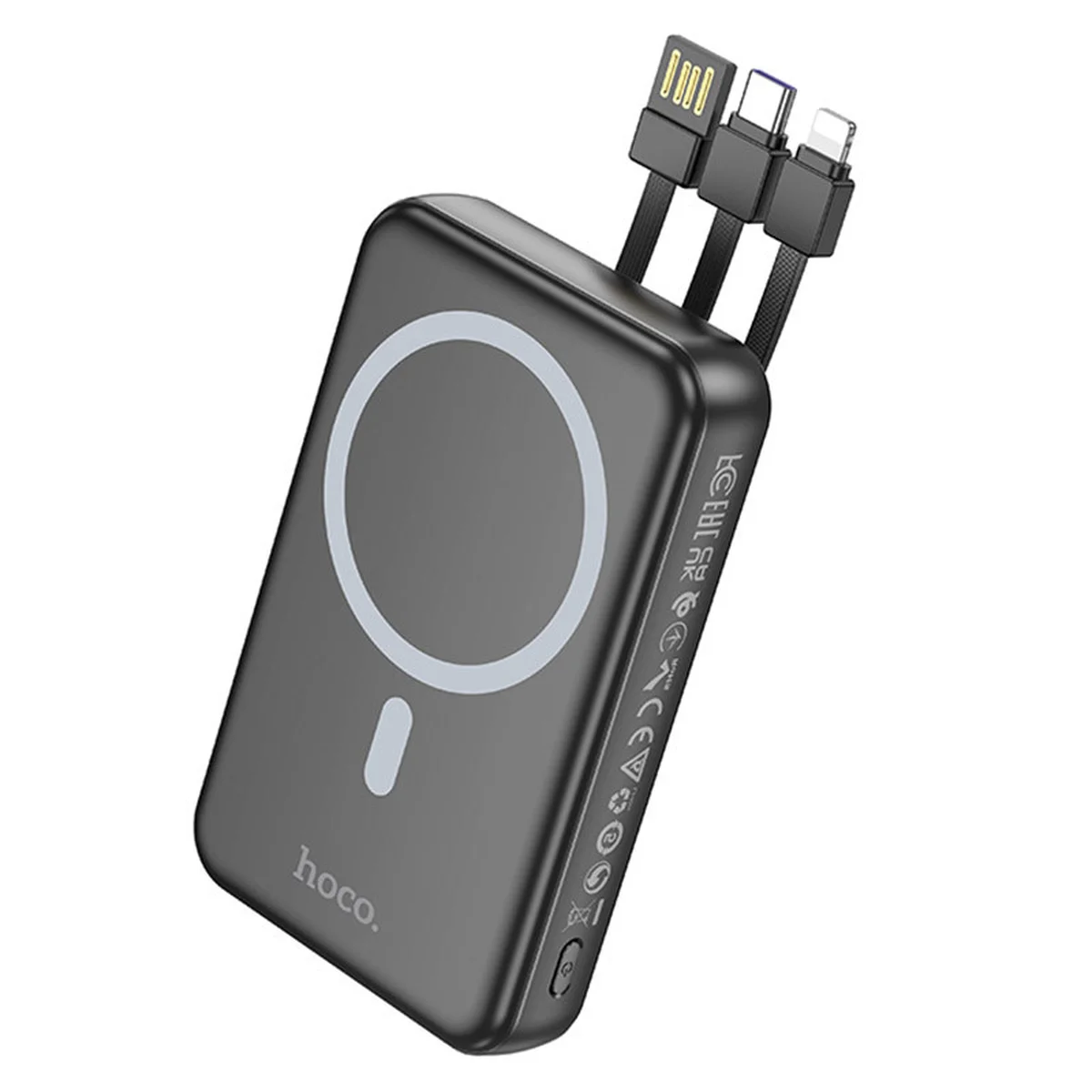 Портативне ЗУ Power Bank Hoco DB59 Guardian 22.5W+PD20W із БЗУ 10000 mAh Black