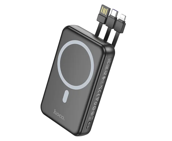 Портативное ЗУ Power Bank Hoco DB59 Guardian 22.5W+PD20W с БЗУ 10000 mAh Black