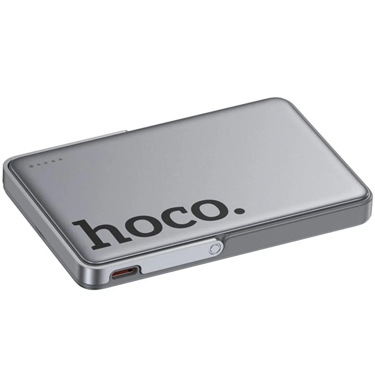 Портативное ЗУ Power Bank Hoco Q36 Sunlight magnetic suction+holder PD20W с БЗУ 5000 mAh Metal grey
