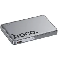 Портативное ЗУ Power Bank Hoco Q36 Sunlight magnetic suction+holder PD20W с БЗУ 5000 mAh Metal grey