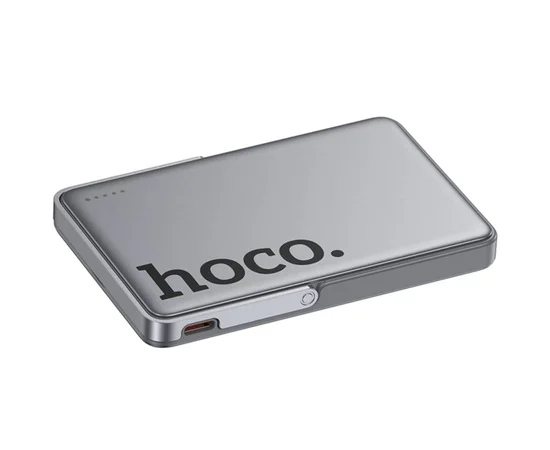 Портативное ЗУ Power Bank Hoco Q36 Sunlight magnetic suction+holder PD20W с БЗУ 5000 mAh Metal grey