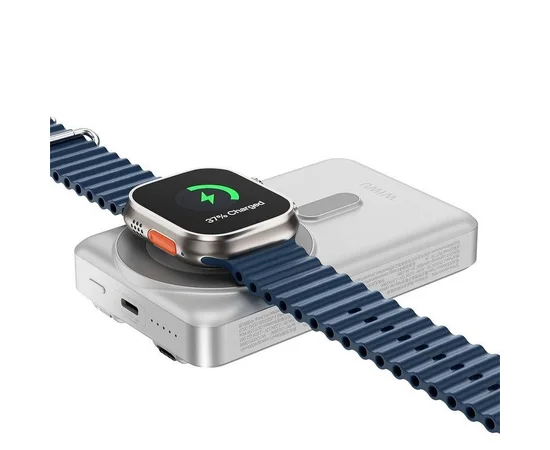 Портативное ЗУ Power Bank WIWU Wi-P056 22.5W+PD20W с БЗУ+iWatch with cable 10000 mAh Silver