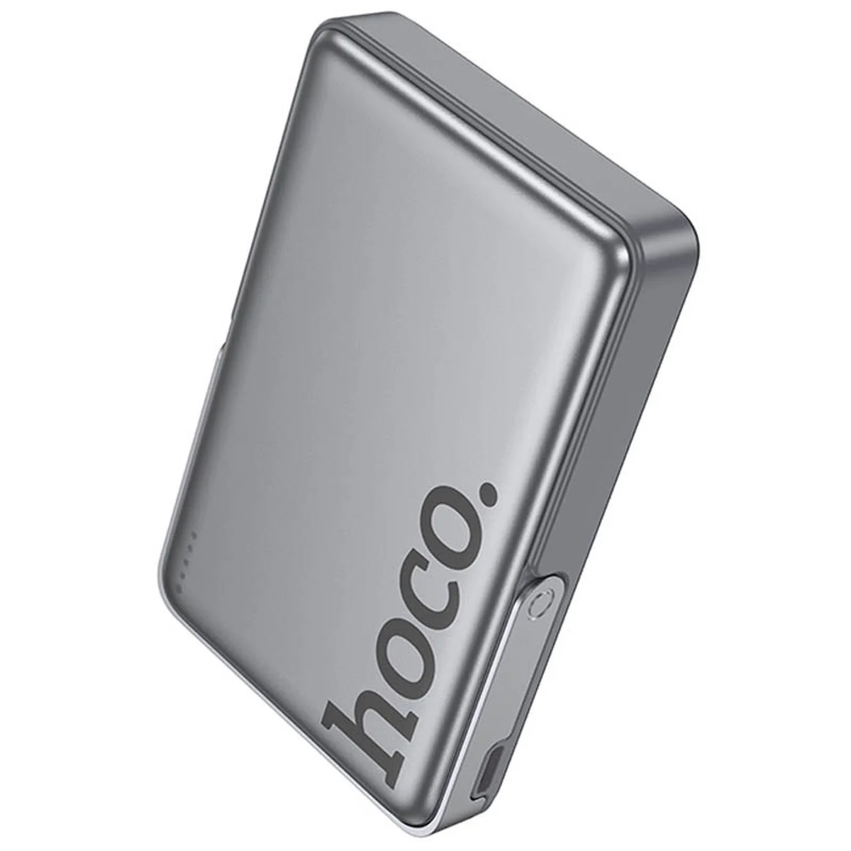Портативное ЗУ Power Bank Hoco Q36A Sunlight magnetic suction+holder PD20W с БЗУ 10000 mAh Metal grey