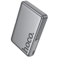 Портативное ЗУ Power Bank Hoco Q36A Sunlight magnetic suction+holder PD20W с БЗУ 10000 mAh Metal grey