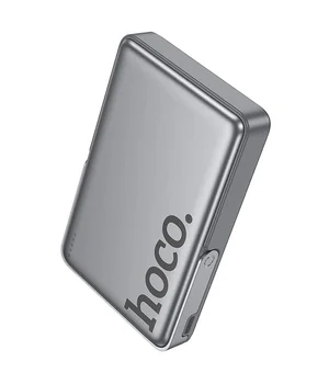 Портативное ЗУ Power Bank Hoco Q36A Sunlight magnetic suction+holder PD20W с БЗУ 10000 mAh Metal grey