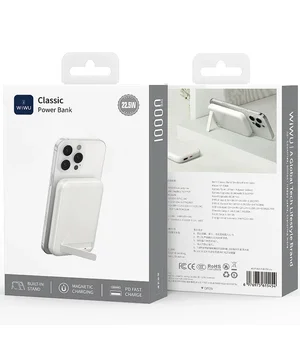 Портативне ЗУ Power Bank WIWU P064 Classic PD22.5W з БЗУ + holder 10000 mAh White