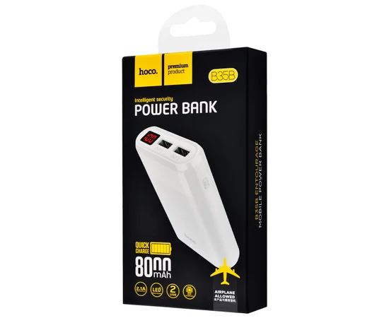 Портативное зарядное устройство PowerBank Hoco B35B Entrourage 8000 mAh Белый