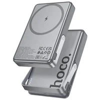 Портативное ЗУ Power Bank Hoco Q36A Sunlight magnetic suction+holder PD20W с БЗУ 10000 mAh Metal grey
