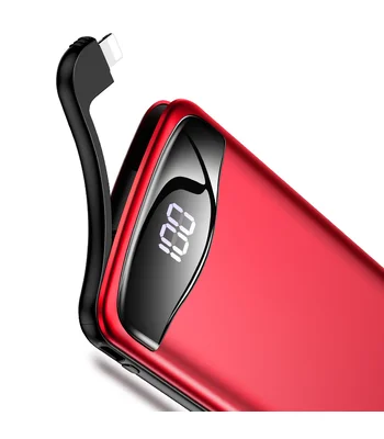 Портативний зарядний пристрій Usams US-CD90 Digital Display Aluminum Alloy With Cable 10000mAh Червоний