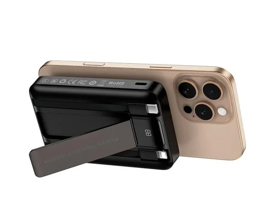 Портативное ЗУ Power Bank WIWU Wi-P061 22.5W+PD20W с БЗУ+iWatch with cable 10000 mAh Black