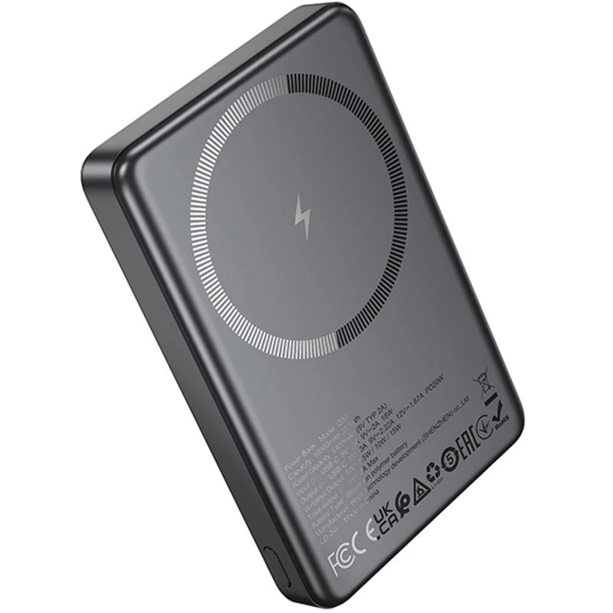 Портативное ЗУ Power Bank Hoco Q34 Clever PD20W с БЗУ 10000 mAh Metal gray