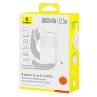 Портативное ЗУ Power Bank Baseus EnerFill FC51 Bipow2 Pro 22.5W 30000mAh (E0028100) White