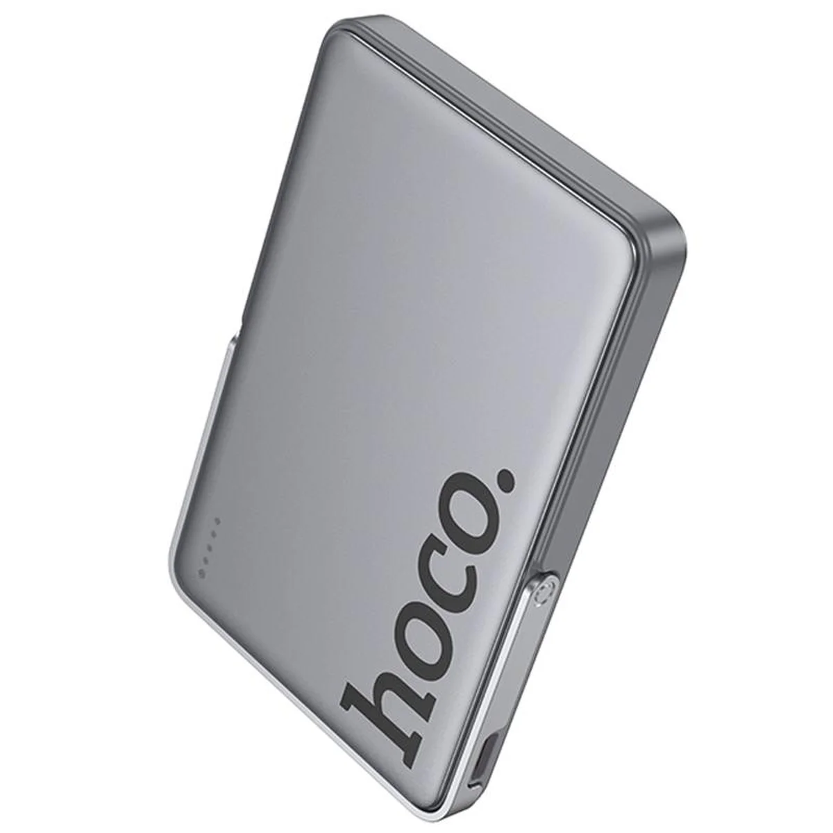 Портативное ЗУ Power Bank Hoco Q36 Sunlight magnetic suction+holder PD20W с БЗУ 5000 mAh Metal grey
