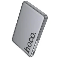 Портативное ЗУ Power Bank Hoco Q36 Sunlight magnetic suction+holder PD20W с БЗУ 5000 mAh Metal grey