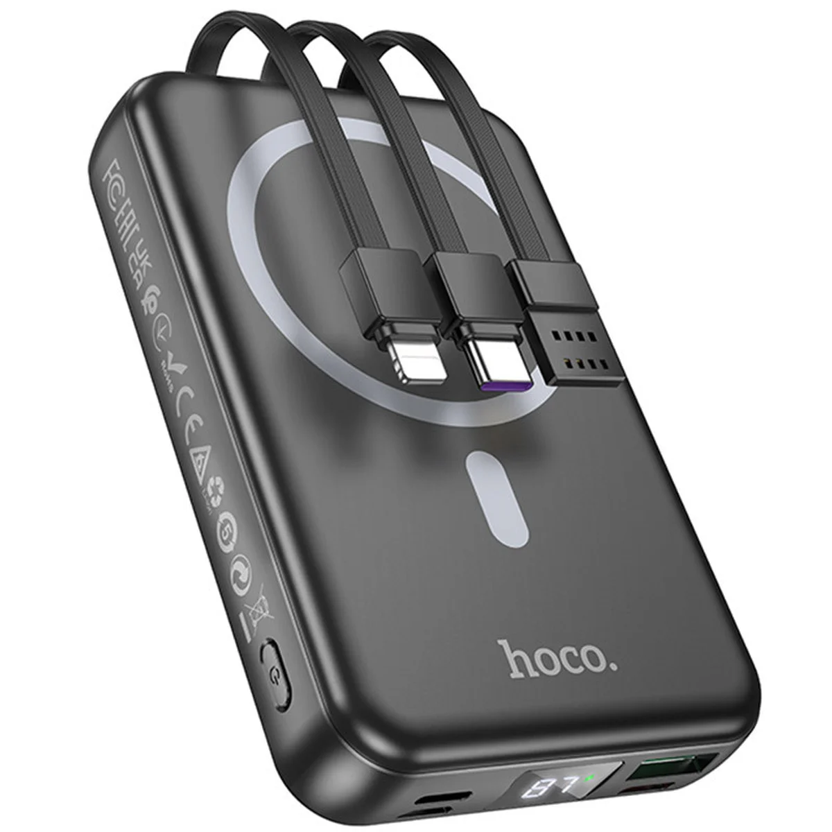 Портативне ЗУ Power Bank Hoco DB59 Guardian 22.5W+PD20W із БЗУ 10000 mAh Black