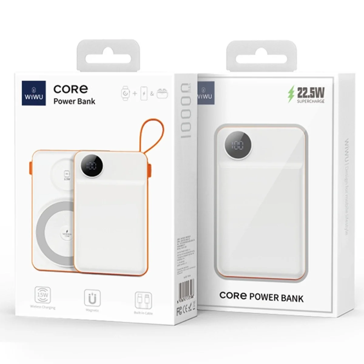 Портативное зарядное устройство Power Bank WIWU Wi-P007 c БЗУ 10000 mAh White