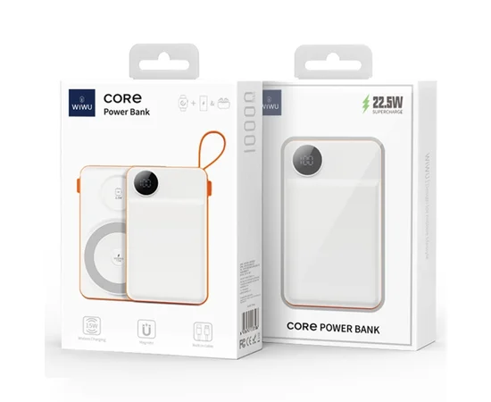 Портативное зарядное устройство Power Bank WIWU Wi-P007 c БЗУ 10000 mAh White