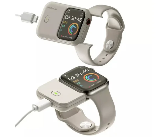 Портативное ЗУ Charging Soft Case for Apple Watch 40/41mm 1200 mAh Moon White