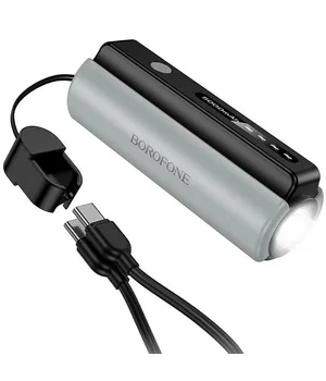Портативное ЗУ Power Bank Borofone BJ87 Star flashlight with cable 5000 mAh Black / Gray